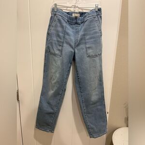 Madewell High-rise Elastic Waist Relaxed Fit Pull-Up Jeans Blue Denim ST